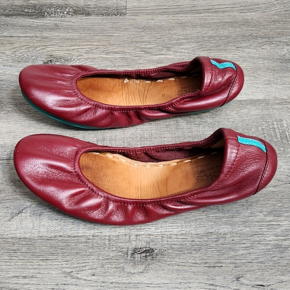 Tieks Gavrieli Ballet Flats Burgundy Red Leather Flats - Picture 6 of 15